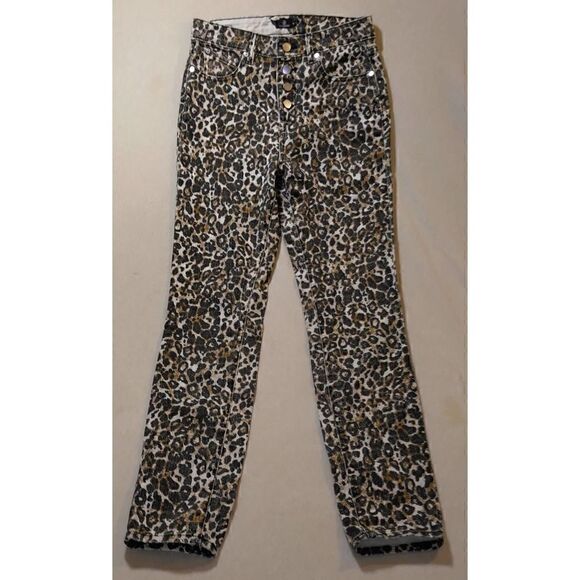 Volcom Women's Super Stoned High Rise Skinny Leopard Cheetah Print Jeans Size 27 - Picture 2 of 8